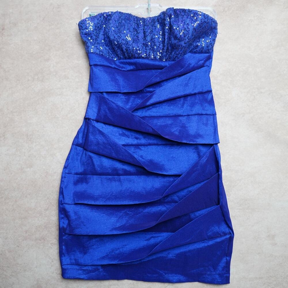 Ruby Rox Sequin Strapless Mini Dress Size 7 Y2k